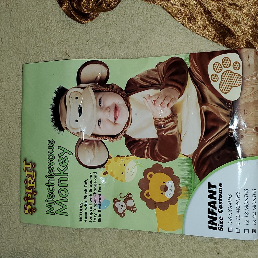 Monkey Halloween costume. 18-24 months.